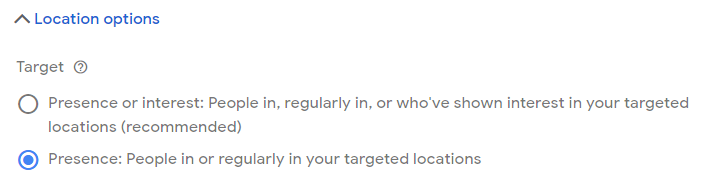 advanced location options in google ads