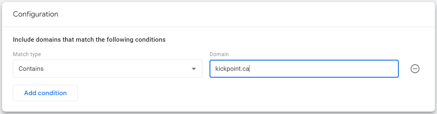 Cross domain configuration settings.