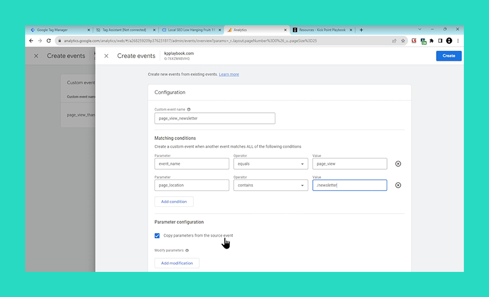 How to Create an Event in GA4 screenshot