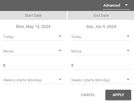 Advanced date range selector in Looker Studio