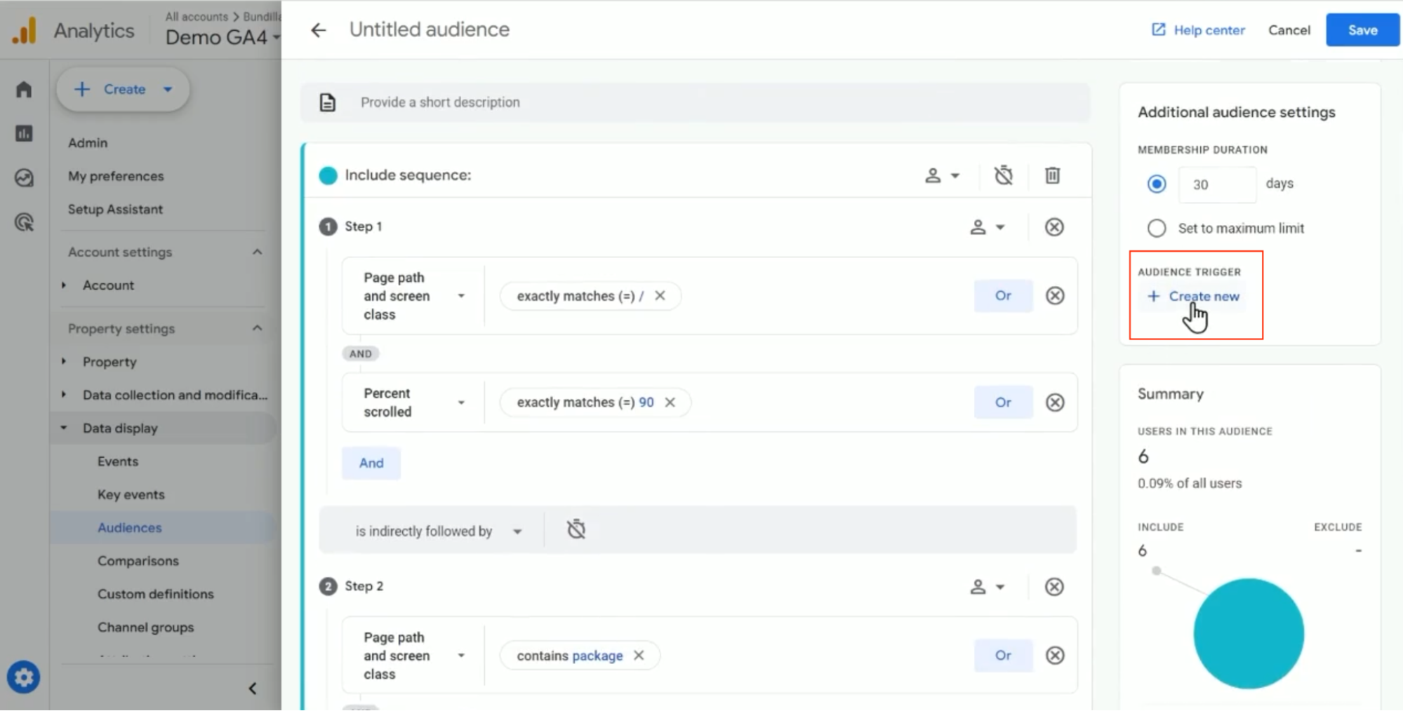 GA4 Audiences: create new trigger for every time sequence of events occur