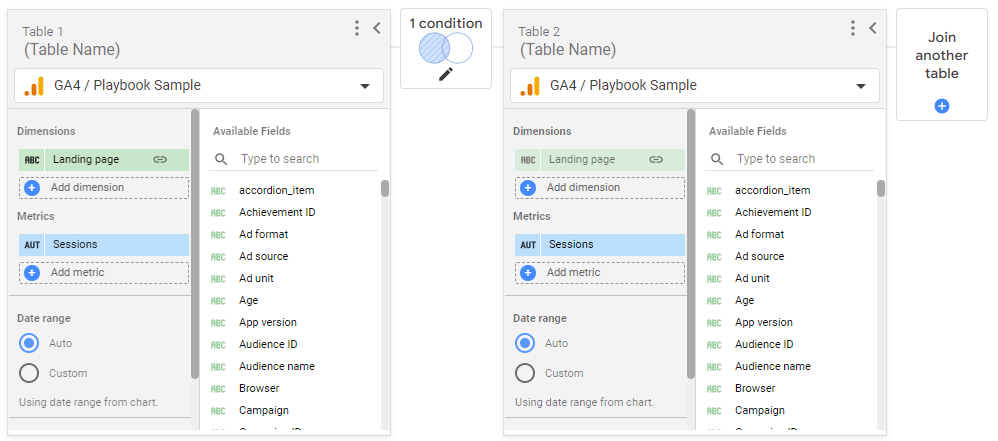 Looker Studio Blend Data Window