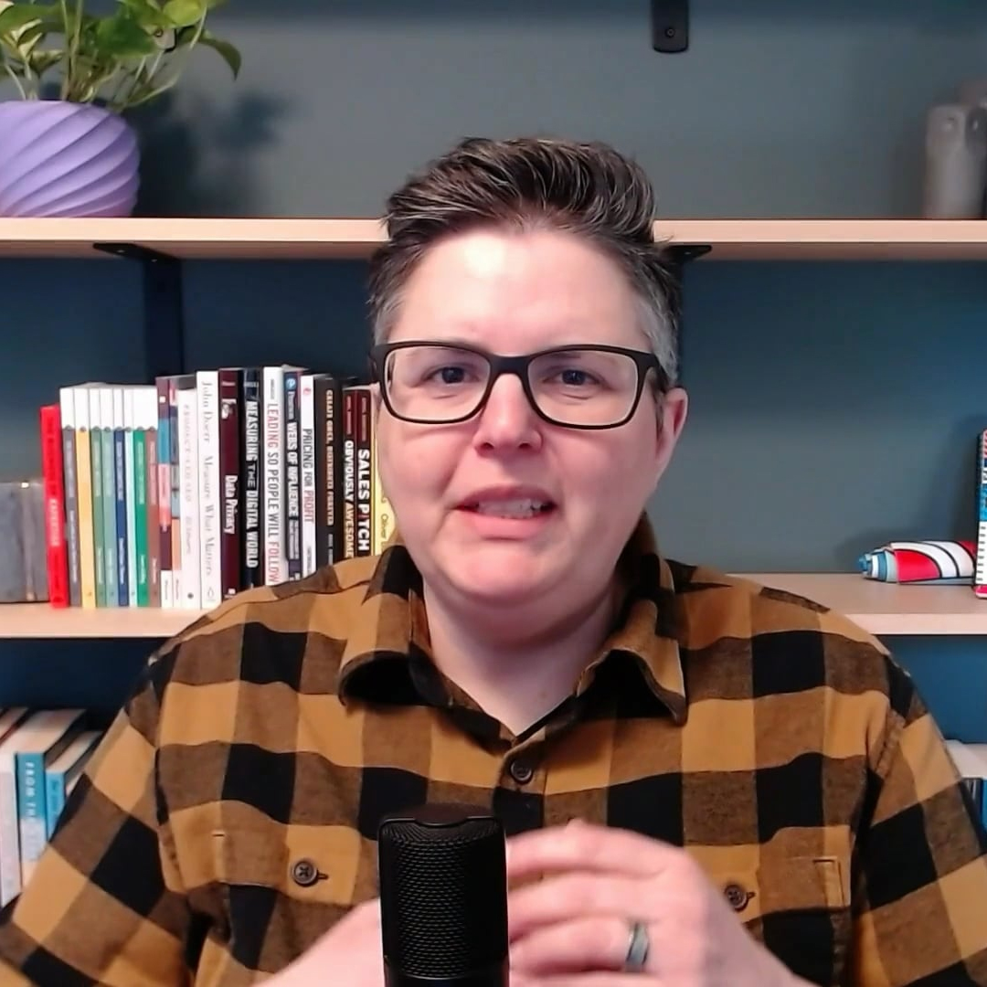 Dana speaking into screen